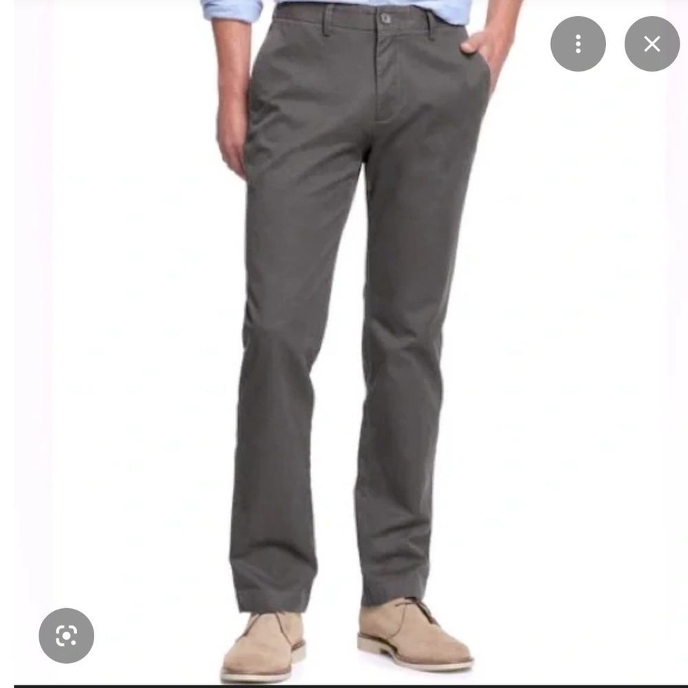 Banana Republic Men's Emerson Chino Pants Dark Gray Straight‎ Cotton- 31/30